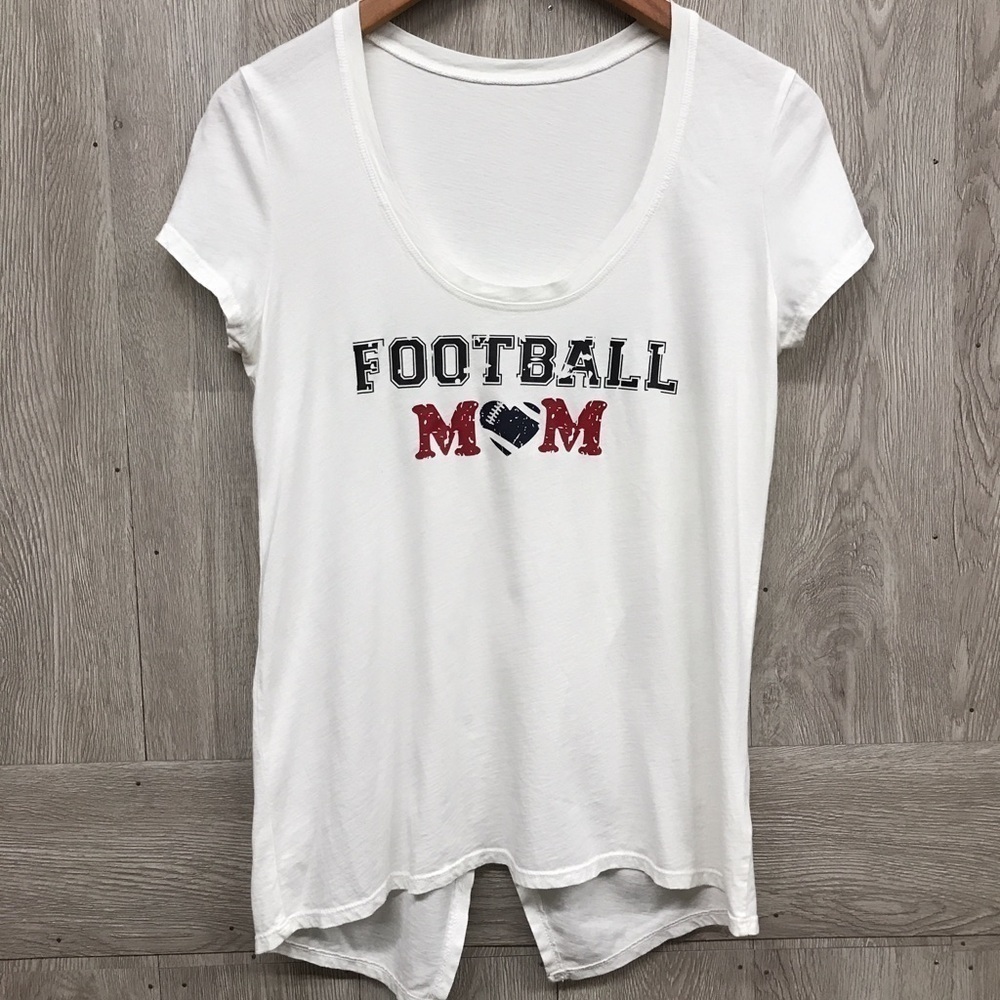 Football Mom Distressed Letter Heart Tee BB265